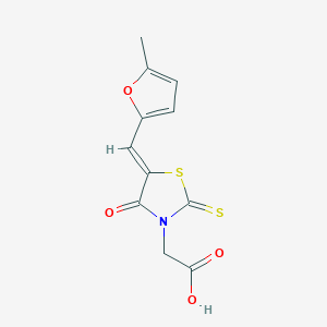 {(5Z)-5-[(5-methylfuran-2-yl)methylidene]-4-oxo-2-thioxo-1,3-thiazolidin-3-yl}acetic acid