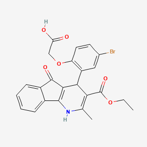 molecular formula C24H20BrNO6 B10811588 {4-bromo-2-[3-(ethoxycarbonyl)-2-methyl-5-oxo-4,5-dihydro-1H-indeno[1,2-b]pyridin-4-yl]phenoxy}acetic acid 