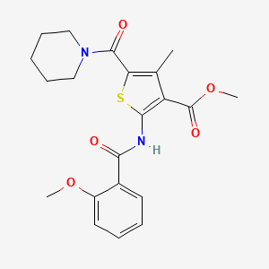 molecular formula C21H24N2O5S B10811596 Methyl 2-[(2-methoxybenzoyl)amino]-4-methyl-5-(piperidine-1-carbonyl)thiophene-3-carboxylate 