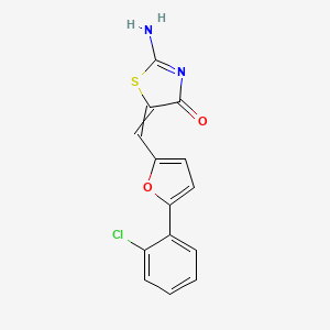 2-Amino-5-[[5-(2-chlorophenyl)furan-2-yl]methylidene]-1,3-thiazol-4-one