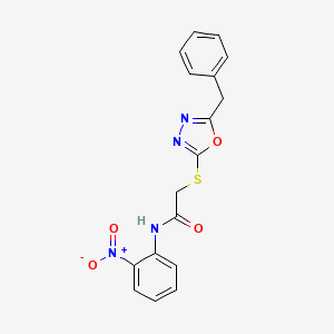 molecular formula C17H14N4O4S B10811628 2-[(5-benzyl-1,3,4-oxadiazol-2-yl)sulfanyl]-N-(2-nitrophenyl)acetamide 