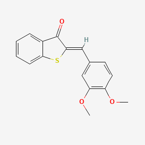 molecular formula C17H14O3S B10811658 (2Z)-2-(3,4-dimethoxybenzylidene)-1-benzothiophen-3(2H)-one 