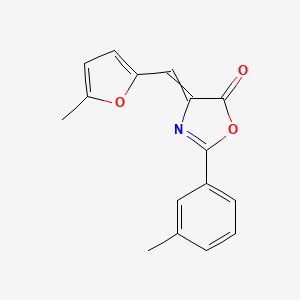 molecular formula C16H13NO3 B10811670 4-[(5-Methylfuran-2-yl)methylidene]-2-(3-methylphenyl)-1,3-oxazol-5-one CAS No. 5623-86-9