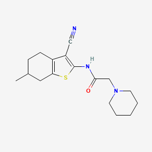 N-(3-Cyano-6-methyl-4,5,6,7-tetrahydrobenzo[b]thiophen-2-yl)-2-(piperidin-1-yl)acetamide