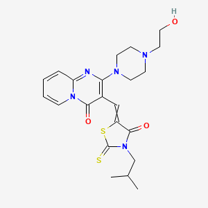 5-[[2-[4-(2-Hydroxyethyl)piperazin-1-yl]-4-oxopyrido[1,2-a]pyrimidin-3-yl]methylidene]-3-(2-methylpropyl)-2-sulfanylidene-1,3-thiazolidin-4-one