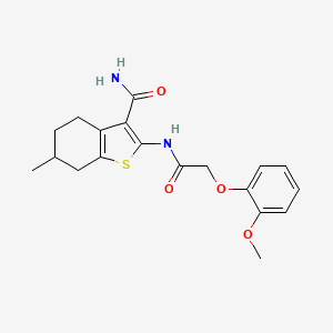 2-[2-(2-Methoxyphenoxy)acetamido]-6-methyl-4,5,6,7-tetrahydro-1-benzothiophene-3-carboxamide