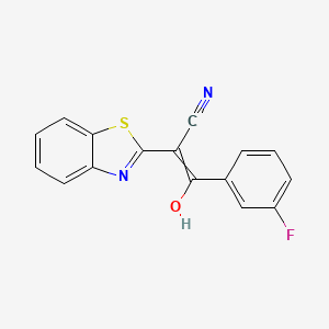 molecular formula C16H9FN2OS B10811758 2-(1,3-benzothiazol-2-yl)-3-(3-fluorophenyl)-3-hydroxyprop-2-enenitrile 