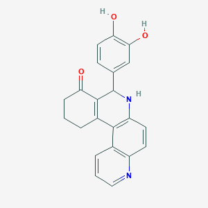 molecular formula C22H18N2O3 B10811777 8-(3,4-dihydroxyphenyl)-8,10,11,12-tetrahydro-7H-benzo[a][4,7]phenanthrolin-9-one 