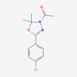 molecular formula C12H13ClN2O2 B10811908 1-[5-(4-Chloro-phenyl)-2,2-dimethyl-[1,3,4]oxadiazol-3-yl]-ethanone 