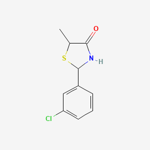 molecular formula C10H10ClNOS B10812054 2-(3-Chlorophenyl)-5-methyl-1,3-thiazolidin-4-one 