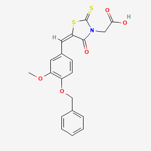 molecular formula C20H17NO5S2 B10812072 2-[(5E)-5-[(4-benzyloxy-3-methoxy-phenyl)methylene]-4-oxo-2-thioxo-thiazolidin-3-yl]acetic acid 