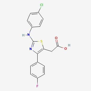 molecular formula C17H12ClFN2O2S B10812083 2-(2-(4-Chlorophenylamino)-4-(4-fluorophenyl)thiazol-5-yl)acetic acid 