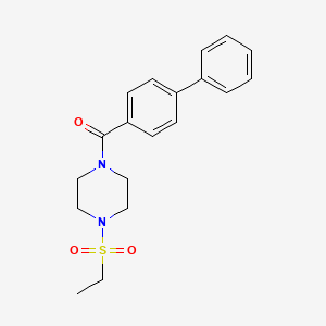 molecular formula C19H22N2O3S B10812155 1-(4-Biphenylylcarbonyl)-4-(ethylsulfonyl)piperazine 