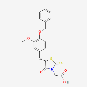 molecular formula C20H17NO5S2 B10812165 [(5E)-5-{[4-(Benzyloxy)-3-methoxyphenyl]methylidene}-4-oxo-2-sulfanylidene-1,3-thiazolidin-3-YL]acetic acid 