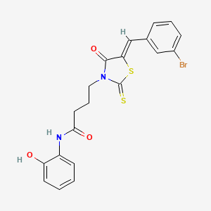 molecular formula C20H17BrN2O3S2 B10812207 4-(5-(3-bromobenzylidene)-4-oxo-2-thioxothiazolidin-3-yl)-N-(2-hydroxyphenyl)butanamide 