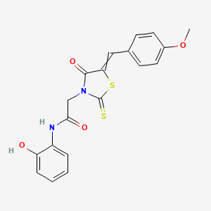 N-(2-hydroxyphenyl)-2-[5-[(4-methoxyphenyl)methylidene]-4-oxo-2-sulfanylidene-1,3-thiazolidin-3-yl]acetamide