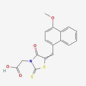 2-[5-[(4-Methoxynaphthalen-1-yl)methylidene]-4-oxo-2-sulfanylidene-1,3-thiazolidin-3-yl]acetic acid