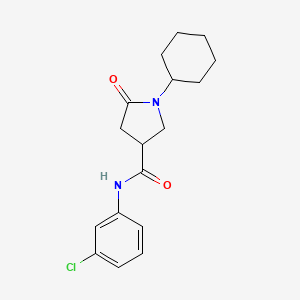 molecular formula C17H21ClN2O2 B10812243 N-(3-chlorophenyl)-1-cyclohexyl-5-oxopyrrolidine-3-carboxamide 