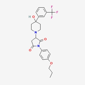 molecular formula C25H27F3N2O4 B10812296 3-[4-Hydroxy-4-[3-(trifluoromethyl)phenyl]piperidin-1-yl]-1-(4-propoxyphenyl)pyrrolidine-2,5-dione 