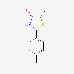 molecular formula C11H13NOS B10812297 5-Methyl-2-(4-methylphenyl)-1,3-thiazolidin-4-one 