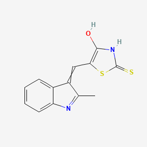 molecular formula C13H10N2OS2 B10812341 (5E)-5-[(2-methyl-1H-indol-3-yl)methylene]-2-thioxo-1,3-thiazolidin-4-one 