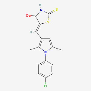 molecular formula C16H13ClN2OS2 B10812343 (5Z)-5-{[1-(4-chlorophenyl)-2,5-dimethyl-1H-pyrrol-3-yl]methylidene}-2-thioxo-1,3-thiazolidin-4-one 