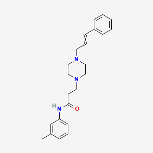 molecular formula C23H29N3O B10812346 N-(3-methylphenyl)-3-[4-(3-phenylprop-2-enyl)piperazin-1-yl]propanamide 