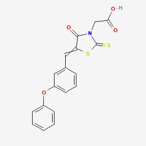 2-[4-Oxo-5-[(3-phenoxyphenyl)methylidene]-2-sulfanylidene-1,3-thiazolidin-3-yl]acetic acid