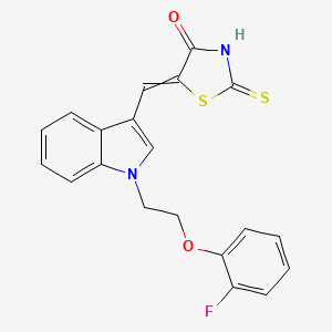 5-[[1-[2-(2-Fluorophenoxy)ethyl]indol-3-yl]methylidene]-2-sulfanylidene-1,3-thiazolidin-4-one