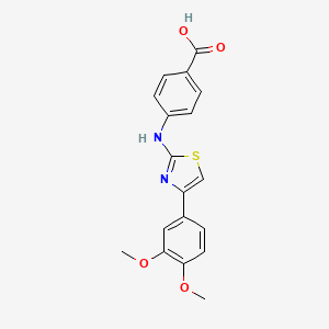 4-[[4-(3,4-Dimethoxyphenyl)-1,3-thiazol-2-yl]amino]benzoic acid