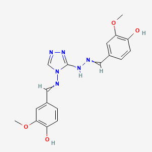 4-((E)-(2-(4-((E)-(4-hydroxy-3-methoxybenzylidene)amino)-4H-1,2,4-triazol-3-yl)hydrazono)methyl)-2-methoxyphenol