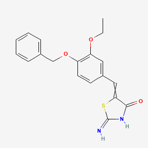 molecular formula C19H18N2O3S B10812549 5-[(3-Ethoxy-4-phenylmethoxyphenyl)methylidene]-2-imino-1,3-thiazolidin-4-one 