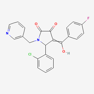 molecular formula C23H16ClFN2O3 B10812615 5-(2-Chlorophenyl)-4-[(4-fluorophenyl)-hydroxymethylidene]-1-(pyridin-3-ylmethyl)pyrrolidine-2,3-dione 