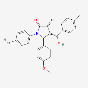 molecular formula C25H21NO5 B10812626 4-[Hydroxy-(4-methylphenyl)methylidene]-1-(4-hydroxyphenyl)-5-(4-methoxyphenyl)pyrrolidine-2,3-dione 