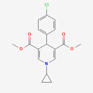 molecular formula C18H18ClNO4 B10812635 4-(4-Chloro-phenyl)-1-cyclopropyl-1,4-dihydro-pyridine-3,5-dicarboxylic acid dimethyl ester 