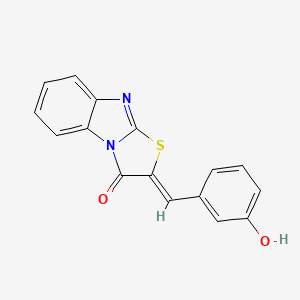 molecular formula C16H10N2O2S B10812686 Thiazolo[3,2-a[benzimidazol-3(2H)-one, 2-(3-hydroxybenzylidene)- 