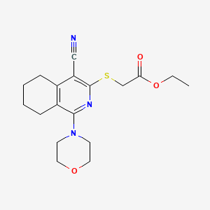 Ethyl {[4-cyano-1-(morpholin-4-yl)-5,6,7,8-tetrahydroisoquinolin-3-yl]sulfanyl}acetate