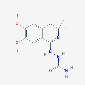 molecular formula C14H20N4O3 B10812727 (2Z)-2-(6,7-dimethoxy-3,3-dimethyl-3,4-dihydroisoquinolin-1(2H)-ylidene)hydrazinecarboxamide 