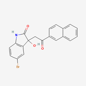 molecular formula C20H14BrNO3 B10812780 5-bromo-3-hydroxy-3-(2-naphthalen-2-yl-2-oxoethyl)-1H-indol-2-one 