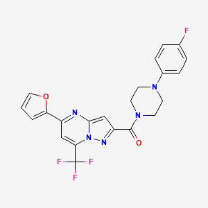 molecular formula C22H17F4N5O2 B10812807 [4-(4-Fluorophenyl)piperazin-1-yl]-[5-(furan-2-yl)-7-(trifluoromethyl)pyrazolo[1,5-a]pyrimidin-2-yl]methanone 