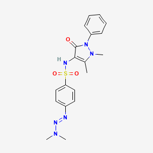 molecular formula C19H22N6O3S B10812833 N-(1,5-dimethyl-3-oxo-2-phenyl-2,3-dihydro-1H-pyrazol-4-yl)-4-[(1E)-3,3-dimethyltriaz-1-en-1-yl]benzenesulfonamide 