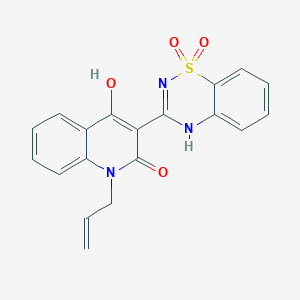 molecular formula C19H15N3O4S B10812839 3-(1,1-dioxido-2H-1,2,4-benzothiadiazin-3-yl)-4-hydroxy-1-(prop-2-en-1-yl)quinolin-2(1H)-one 