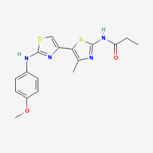 molecular formula C17H18N4O2S2 B10812903 N-{2-[(4-methoxyphenyl)amino]-4'-methyl-4,5'-bi-1,3-thiazol-2'-yl}propanamide 