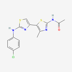 molecular formula C15H13ClN4OS2 B10812911 N-[(4P)-2-(4-chloroanilino)-4'-methyl[4,5'-bi-1,3-thiazol]-2'-yl]acetamide 