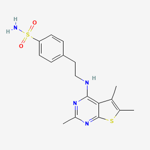 molecular formula C17H20N4O2S2 B10812916 4-[2-[(2,5,6-Trimethylthieno[2,3-d]pyrimidin-4-yl)amino]ethyl]benzenesulfonamide 