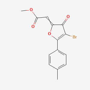 molecular formula C14H11BrO4 B10812968 Methyl 2-[4-bromo-5-(4-methylphenyl)-3-oxofuran-2-ylidene]acetate 