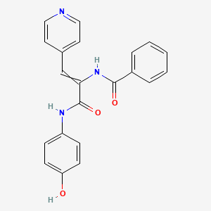 N-[3-(4-hydroxyanilino)-3-oxo-1-pyridin-4-ylprop-1-en-2-yl]benzamide