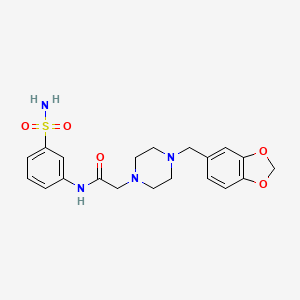 2-[4-(1,3-benzodioxol-5-ylmethyl)piperazin-1-yl]-N-(3-sulfamoylphenyl)acetamide