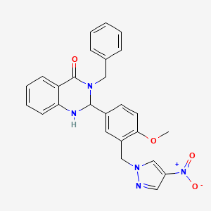 3-benzyl-2-{4-methoxy-3-[(4-nitro-1H-pyrazol-1-yl)methyl]phenyl}-2,3-dihydroquinazolin-4(1H)-one