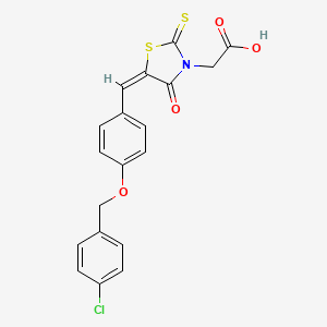 (Z)-2-(5-(4-((4-chlorobenzyl)oxy)benzylidene)-4-oxo-2-thioxothiazolidin-3-yl)acetic acid